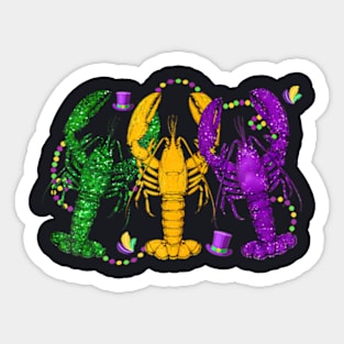 Mardi Gras Crawfish Happy Mardi Gras 2024 Matching Party Sticker